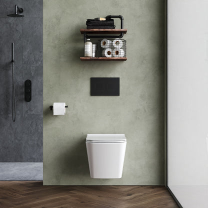 [BCFR440] Hilderstone Modern Hung Toilet Pan with Soft Close Sandwich Seat - Lifestyle 1
