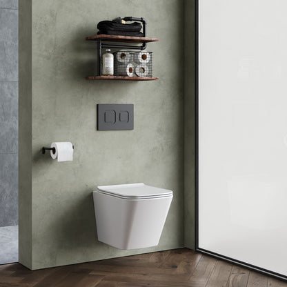 [BCFR440] Hilderstone Modern Hung Toilet Pan with Soft Close Sandwich Seat - Lifestyle 3