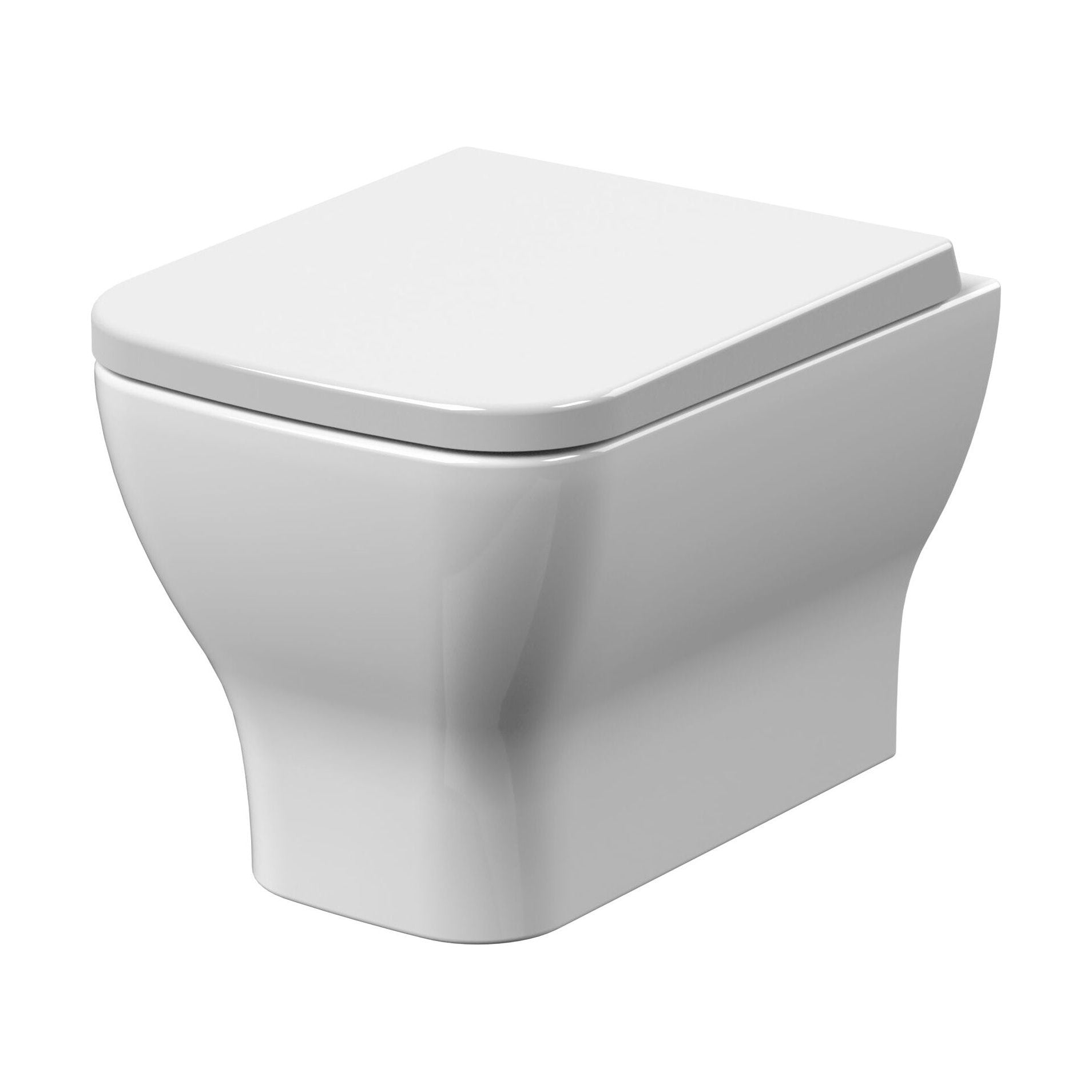 [BCFR441] Hilderstone Modern Wall Hung Toilet Pan with Soft Close Seat - Cutout