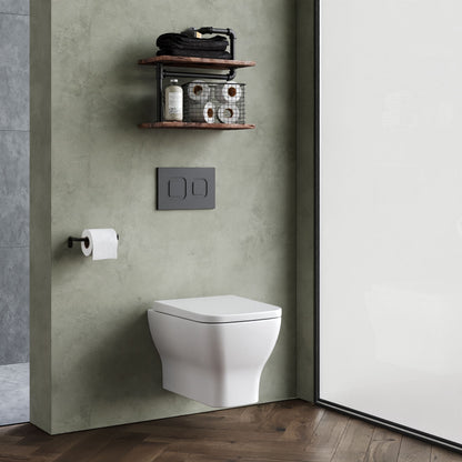 [BCFR441] Hilderstone Modern Wall Hung Toilet Pan with Soft Close Seat - Lifestyle 3