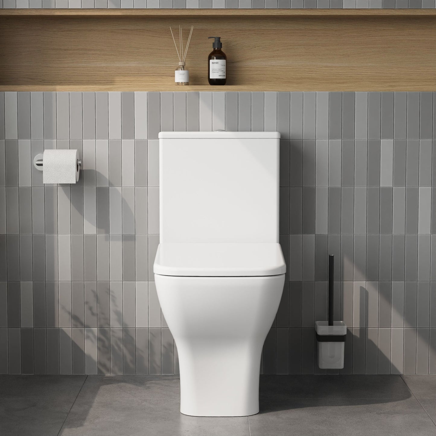 [BCFR450] Hilderstone Modern Close Coupled Toilet with Soft Close Seat - Lifestyle 1