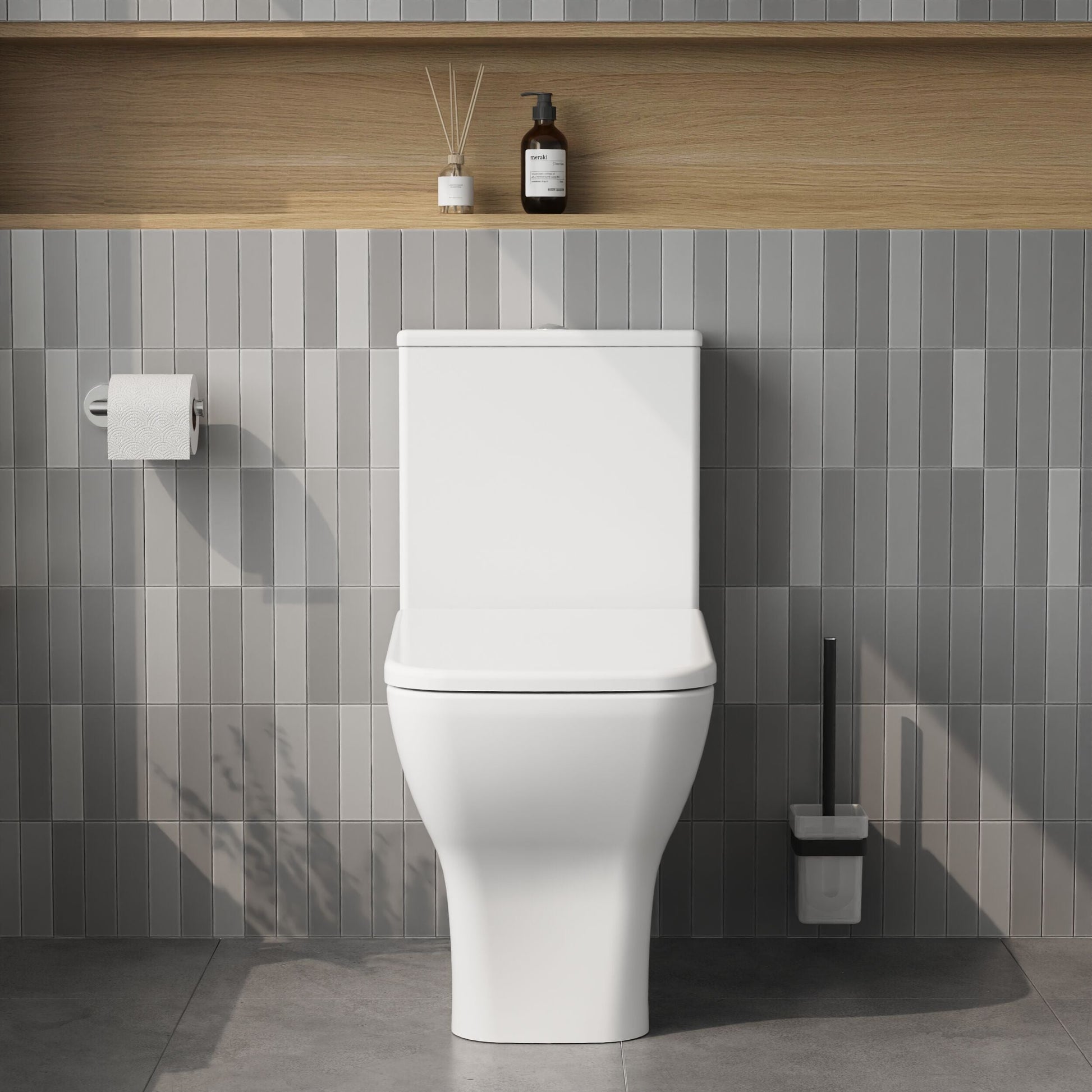 [BCFR450] Hilderstone Modern Close Coupled Toilet with Soft Close Seat - Lifestyle 1