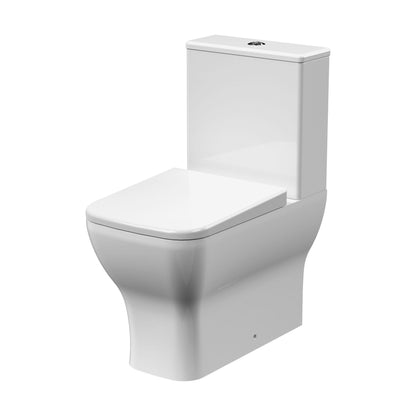 [BCFR451] Hilderstone Modern Rimless Flush to Wall Close Coupled Toilet and Soft Close Seat - Cutout