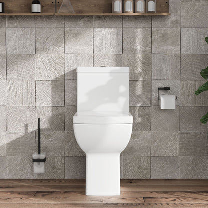 [BCFR491] Hilderstone Modern Comfort Height Close Coupled Toilet with Soft Close Seat - Lifestyle 1