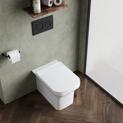 [BCFR506] Hilderstone Modern Back to Wall Toilet Pan with Soft Close Seat - Lifestyle 2