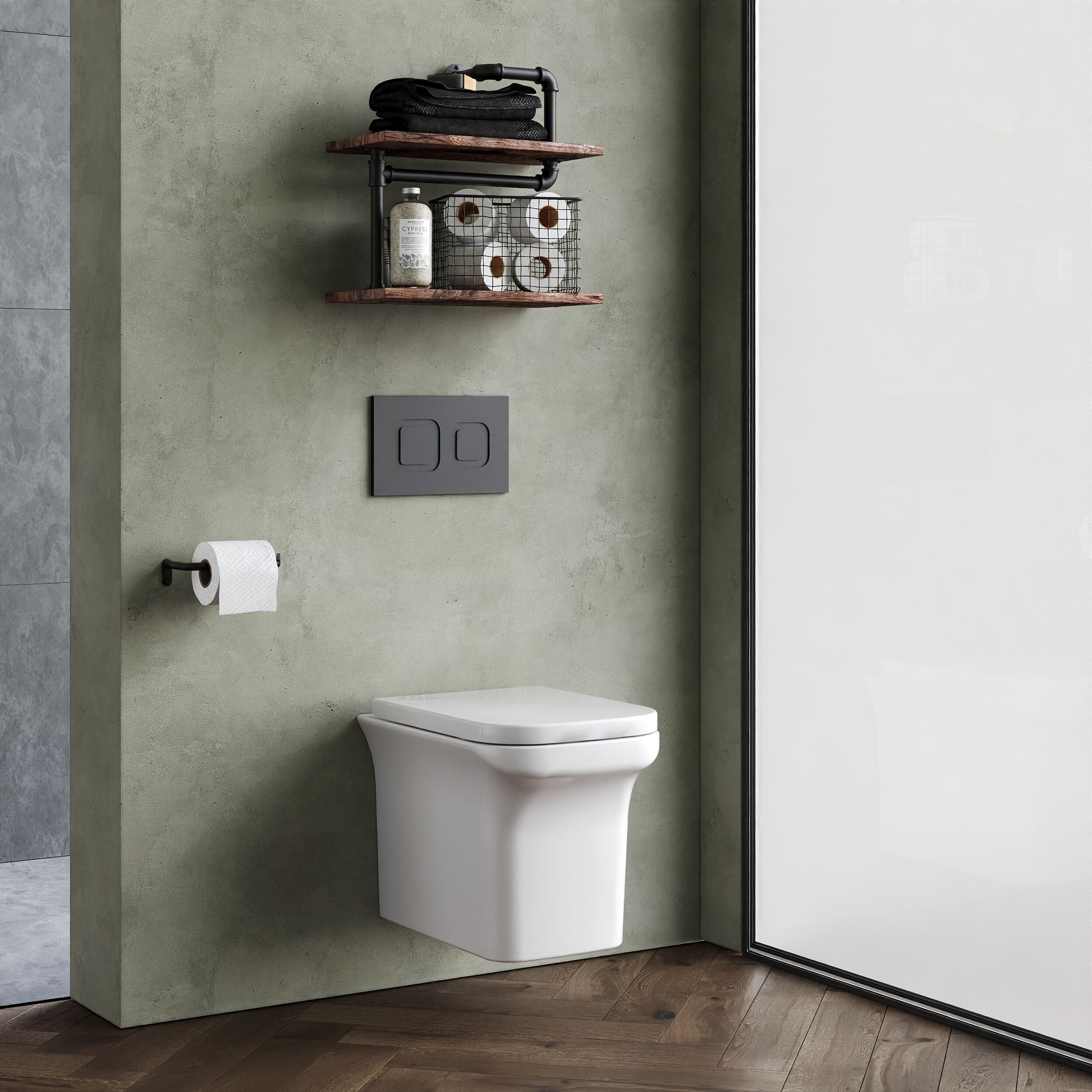 [BCFR540] Hilderstone Modern Wall Hung Toilet Pan with Soft Close Seat - Lifestyle 3