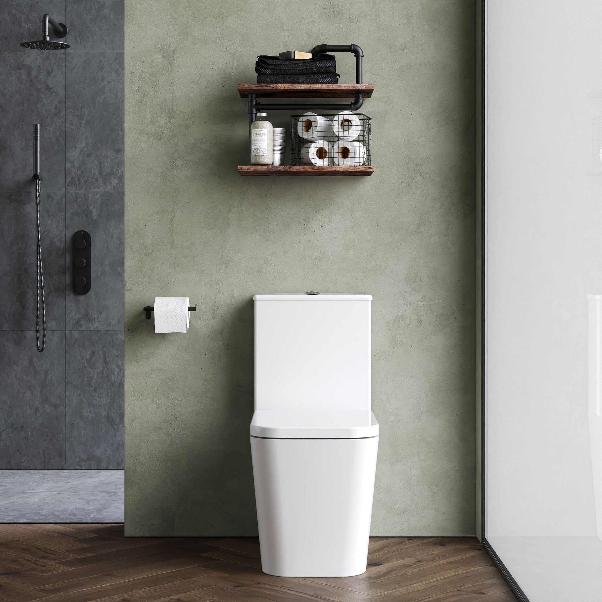 [BCFR550] Hilderstone Modern Close-Coupled Rimless Toilet with Soft Close Seat - Lifestyle 1