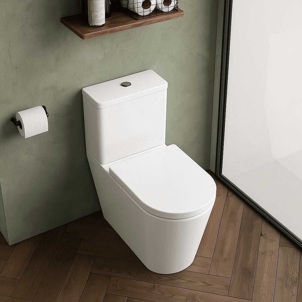 [BCFR550] Hilderstone Modern Close-Coupled Rimless Toilet with Soft Close Seat - Lifestyle 2