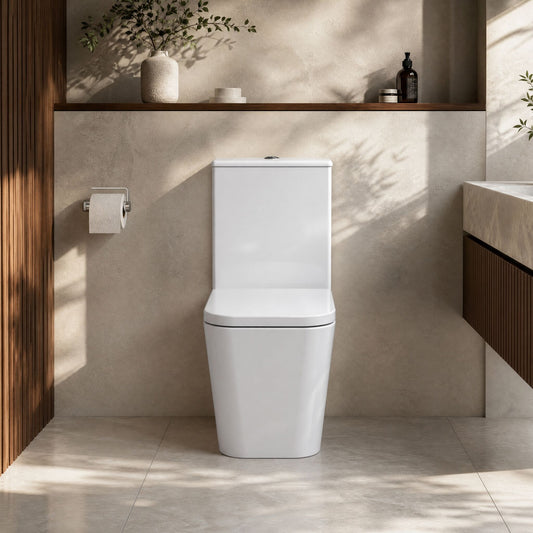 [BCFR550] Hilderstone Rimless Flush to Wall Toilet Pan with Cistern & Soft Close Seat - 792 x 385 x 623mm - Silo