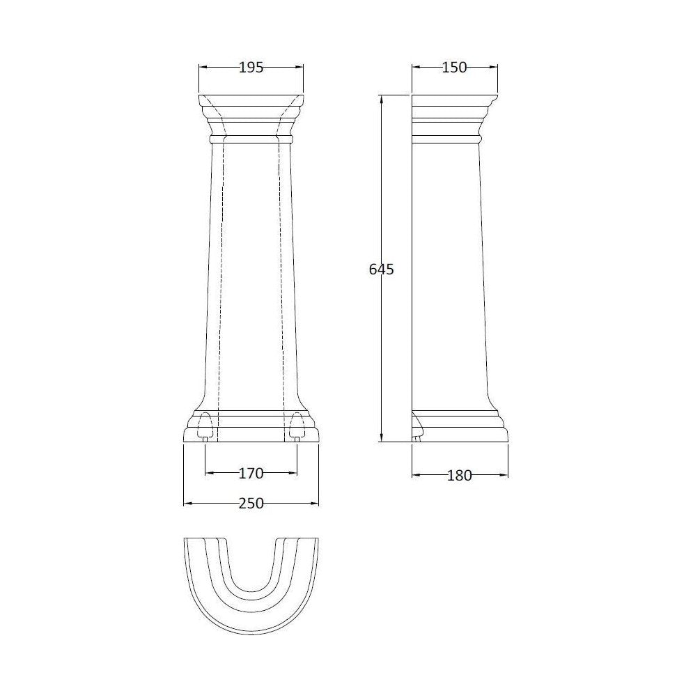 [BCHA103] Full Pedestal - Technical Drawing