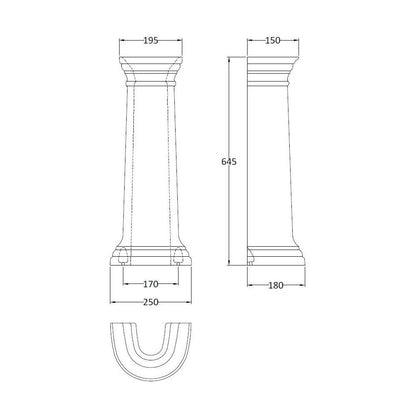 [BCHA103] Full Pedestal - Technical Drawing