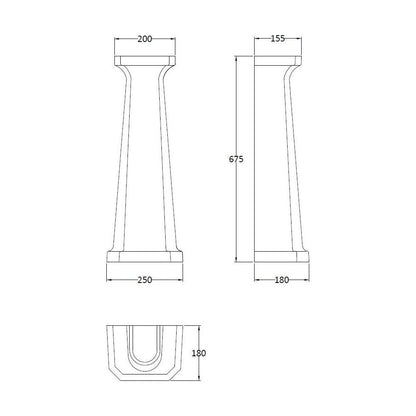 [BCHA883] Full Pedestal - Technical Drawing