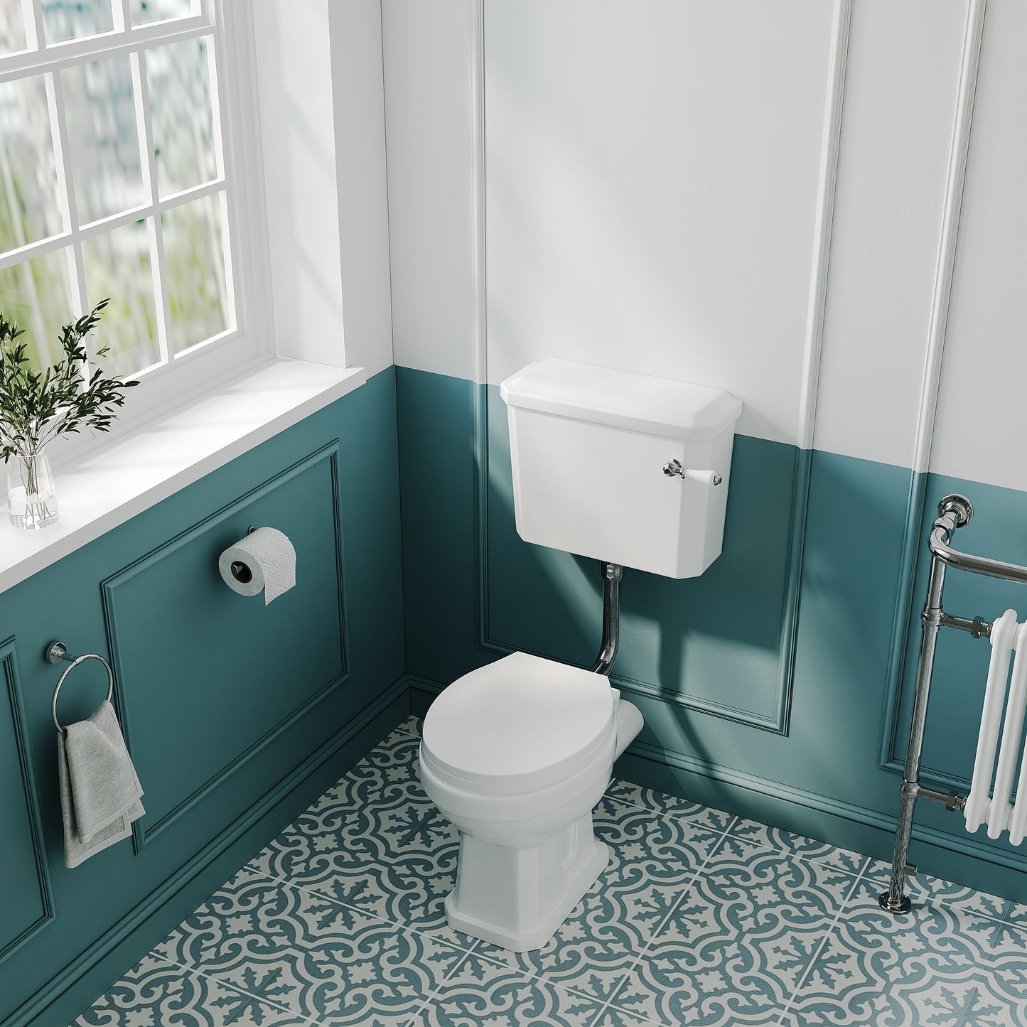 [BCKI001] Traditional Classic Low Level Toilet Pan, Cistern and Flush Pipe Kit - Lifestyle 2