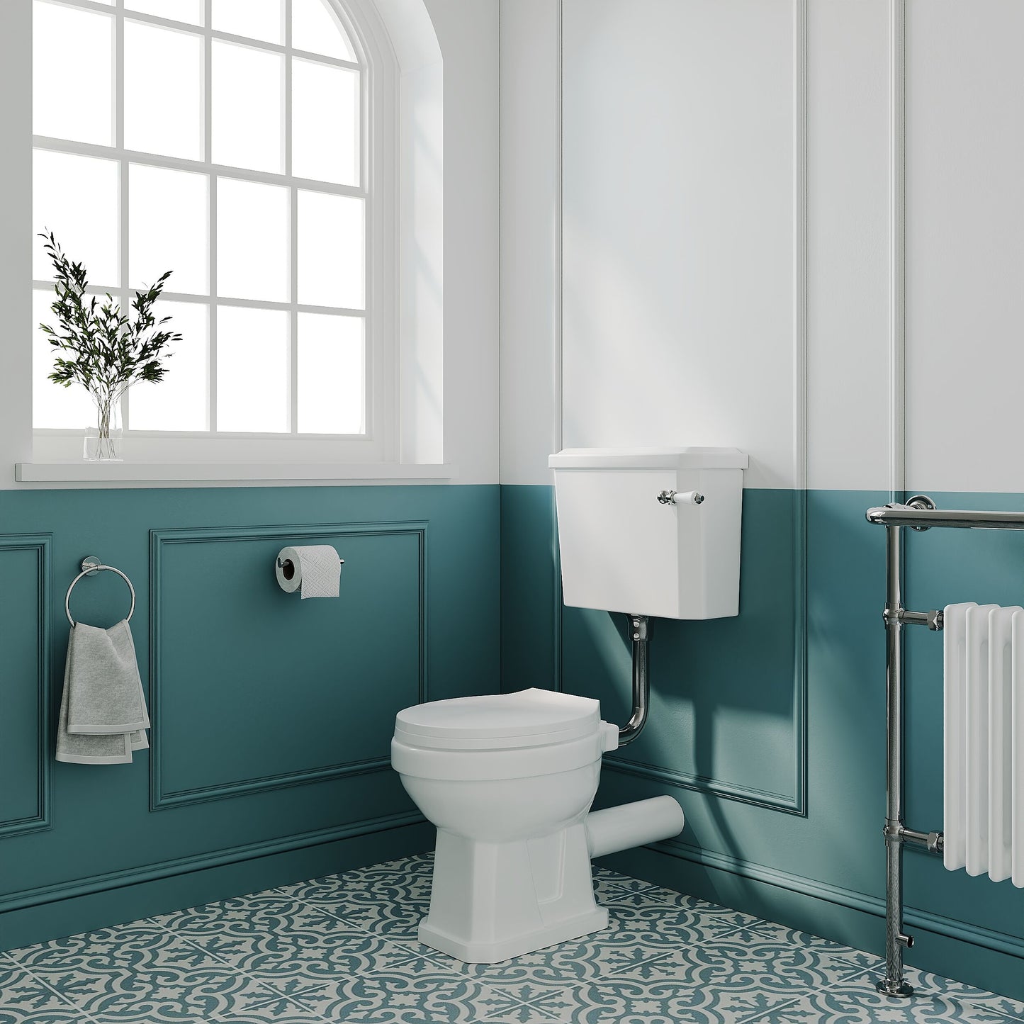 [BCKI001] Traditional Classic Low Level Toilet Pan, Cistern and Flush Pipe Kit - Lifestyle 3