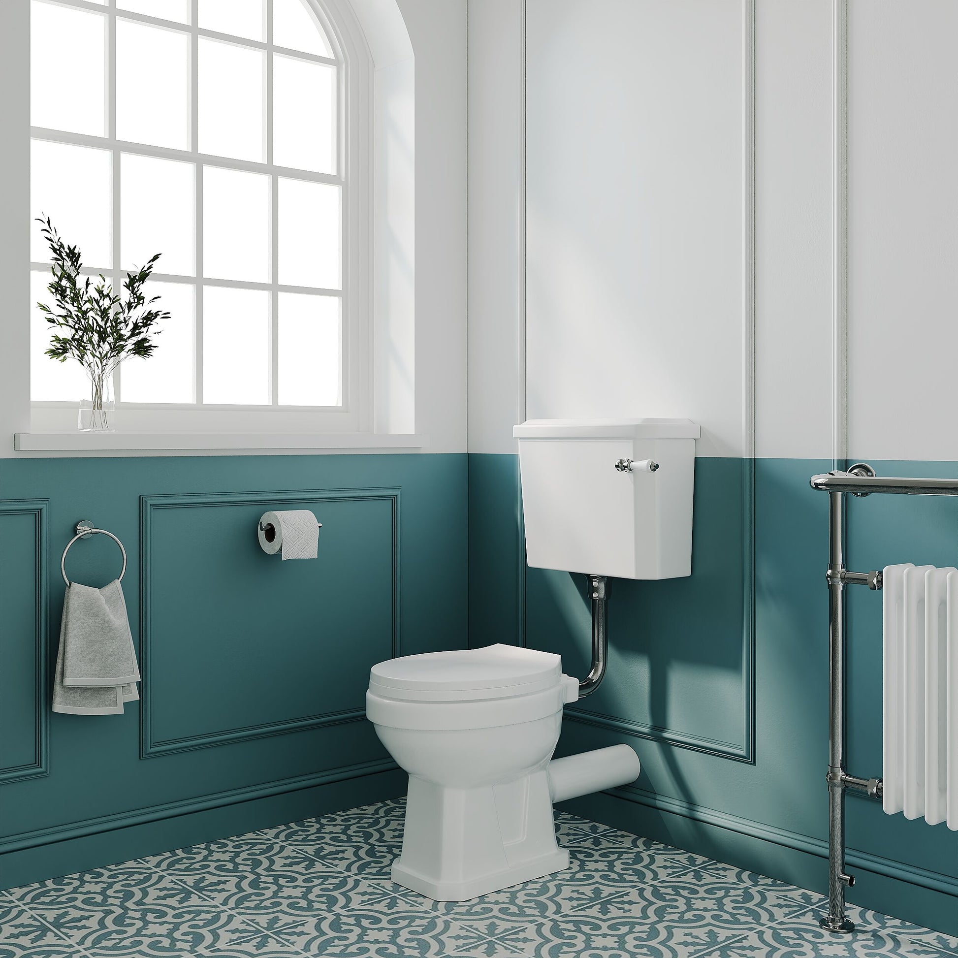 [BCKI001] Traditional Classic Low Level Toilet Pan, Cistern and Flush Pipe Kit - Lifestyle 3