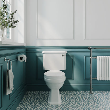 [BCKI003] Madeley Traditional White Close Coupled Bathroom Toilet with Cistern & Soft Close Seat - 470mm - Lifestyle 1