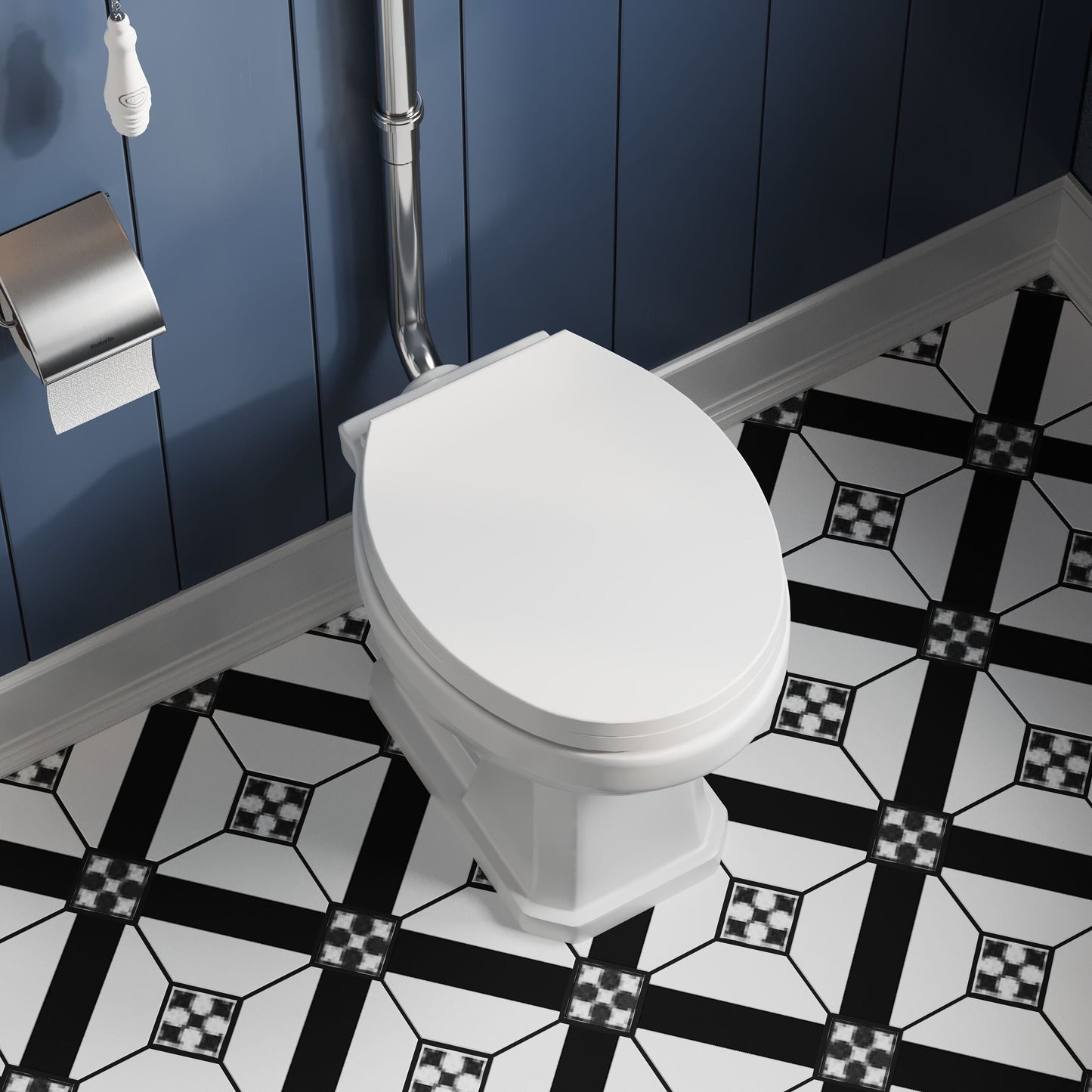 [BCKI006] Madeley Traditional Toilet with High Level Cistern, Flush Pipe Kit and Soft Close Toilet Seat - Lifestyle 2