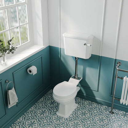 [BCKI007] Madeley Traditional Toilet with Mid Level Cistern, Flush Pipe Kit and Soft Close Toilet Seat - Lifestyle 2