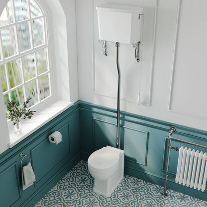 [BCKI010] Madeley Traditional Comfort Height Toilet with High Level Cistern, Flush Pipe Kit and Soft Close Toilet Seat - Lifestyle 2