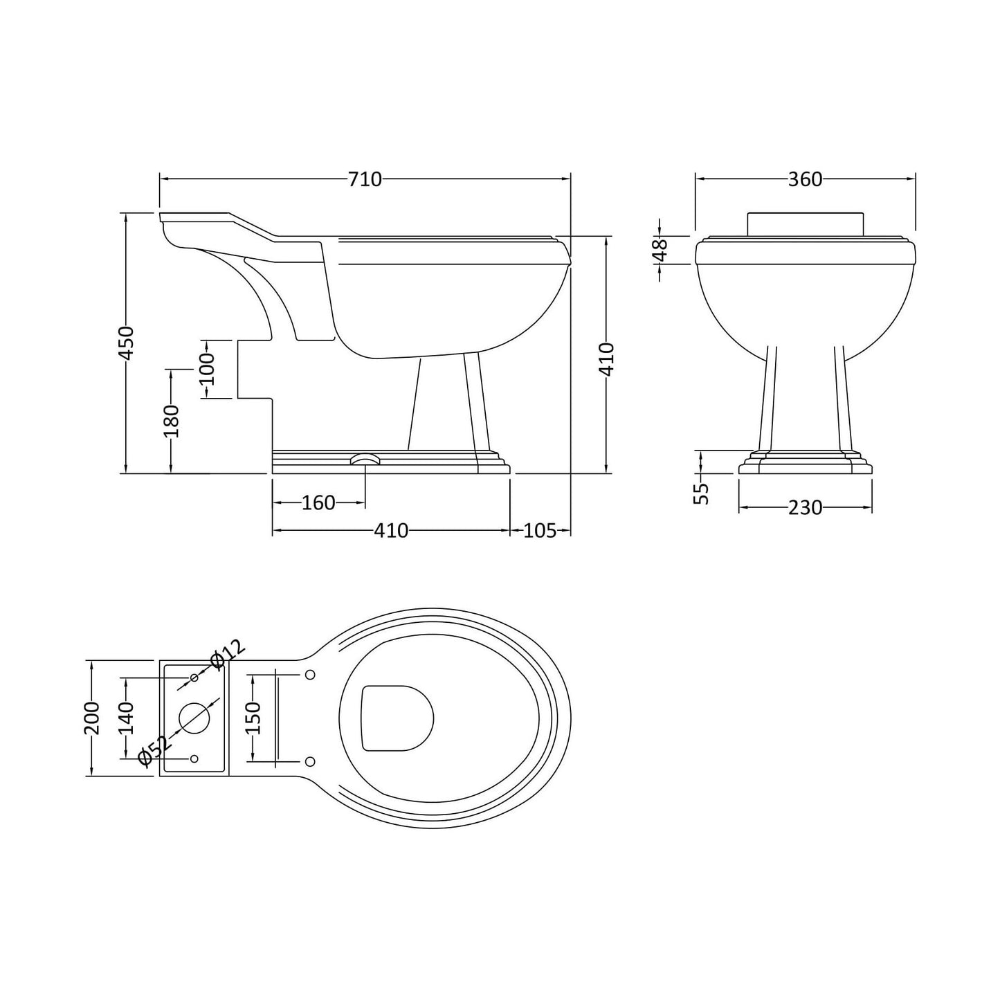 [BCLG400] Pan & Seat - Technical Drawing