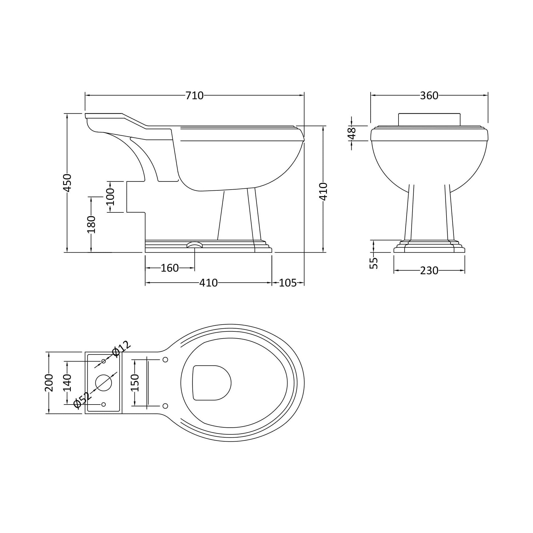 [BCLG400] Pan & Seat - Technical Drawing