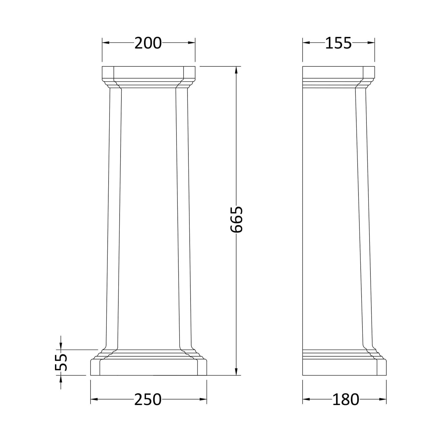 [BCLG403] Full Pedestal - Technical Drawing