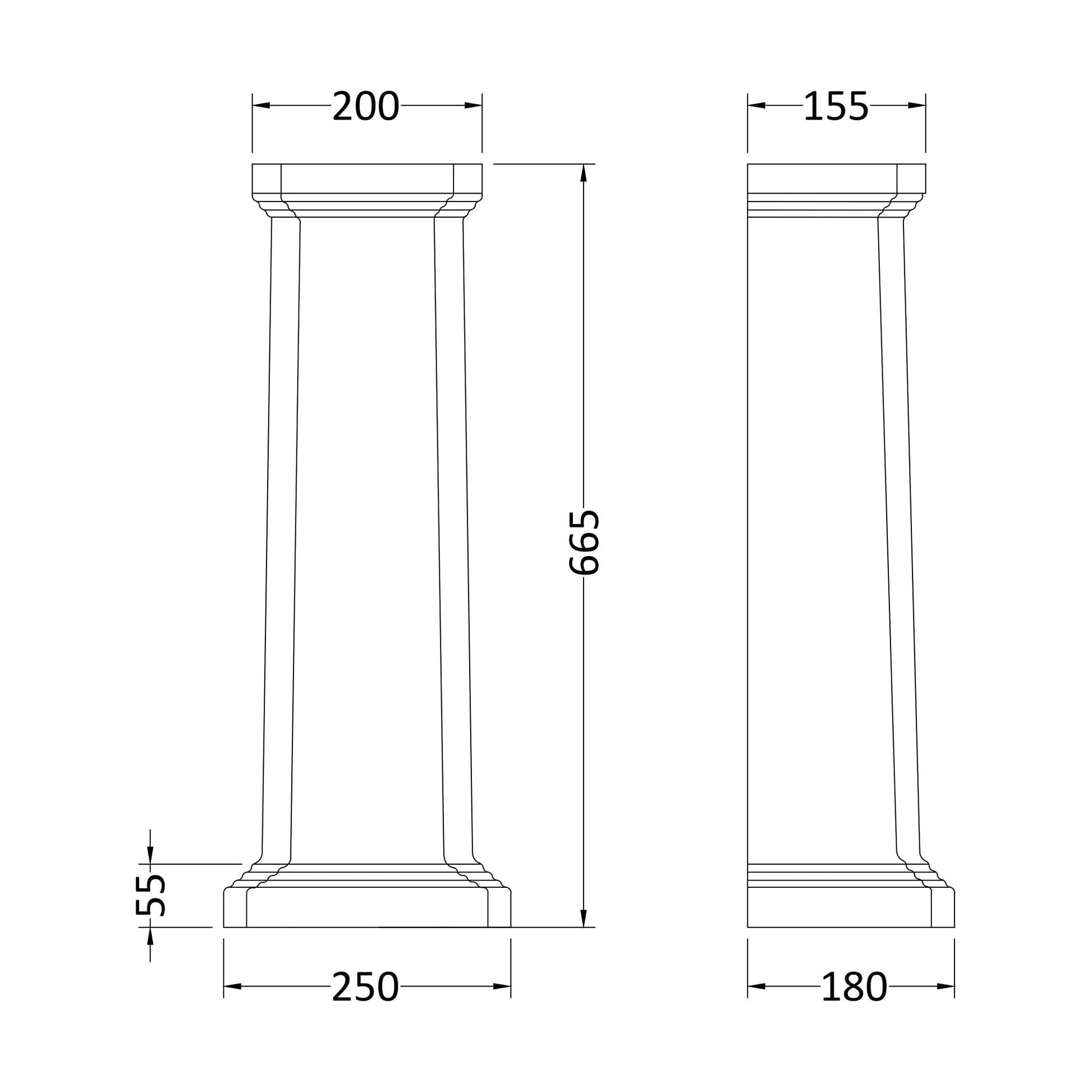 [BCLG403] Full Pedestal - Technical Drawing