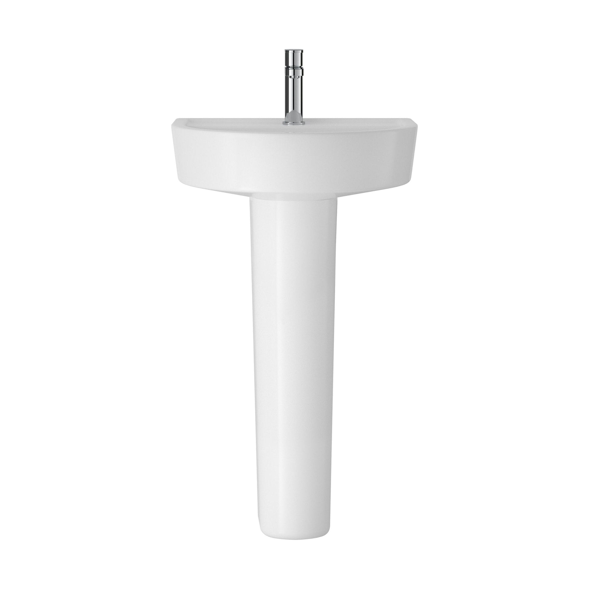 [BCMI002] Balterley Hopwas Ceramic D Shape Basin & Full Pedestal - 420 or 520mm Basin - Cutout