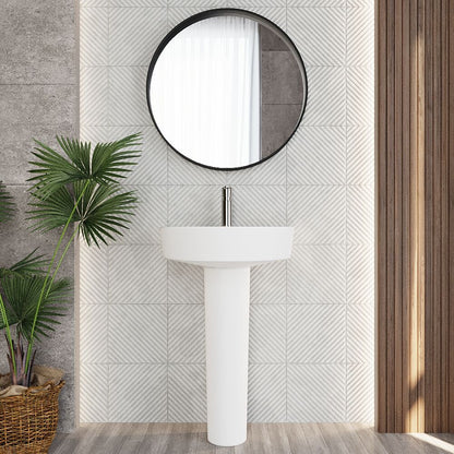 [BCMI003] Balterley Hopwas Ceramic D Shape Basin & Full Pedestal - 420 or 520mm Basin - Lifestyle 1