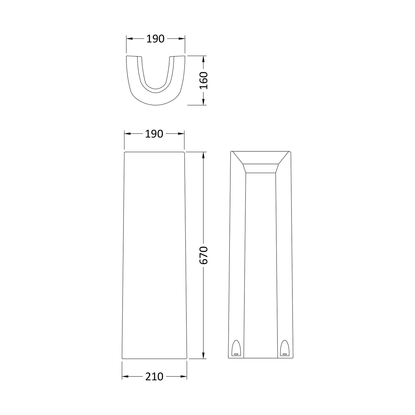 [BCMI403] Round Pedestal - Technical Drawing