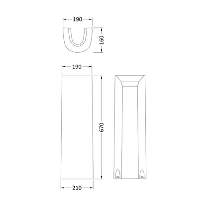 [BCMI403] Round Pedestal - Technical Drawing