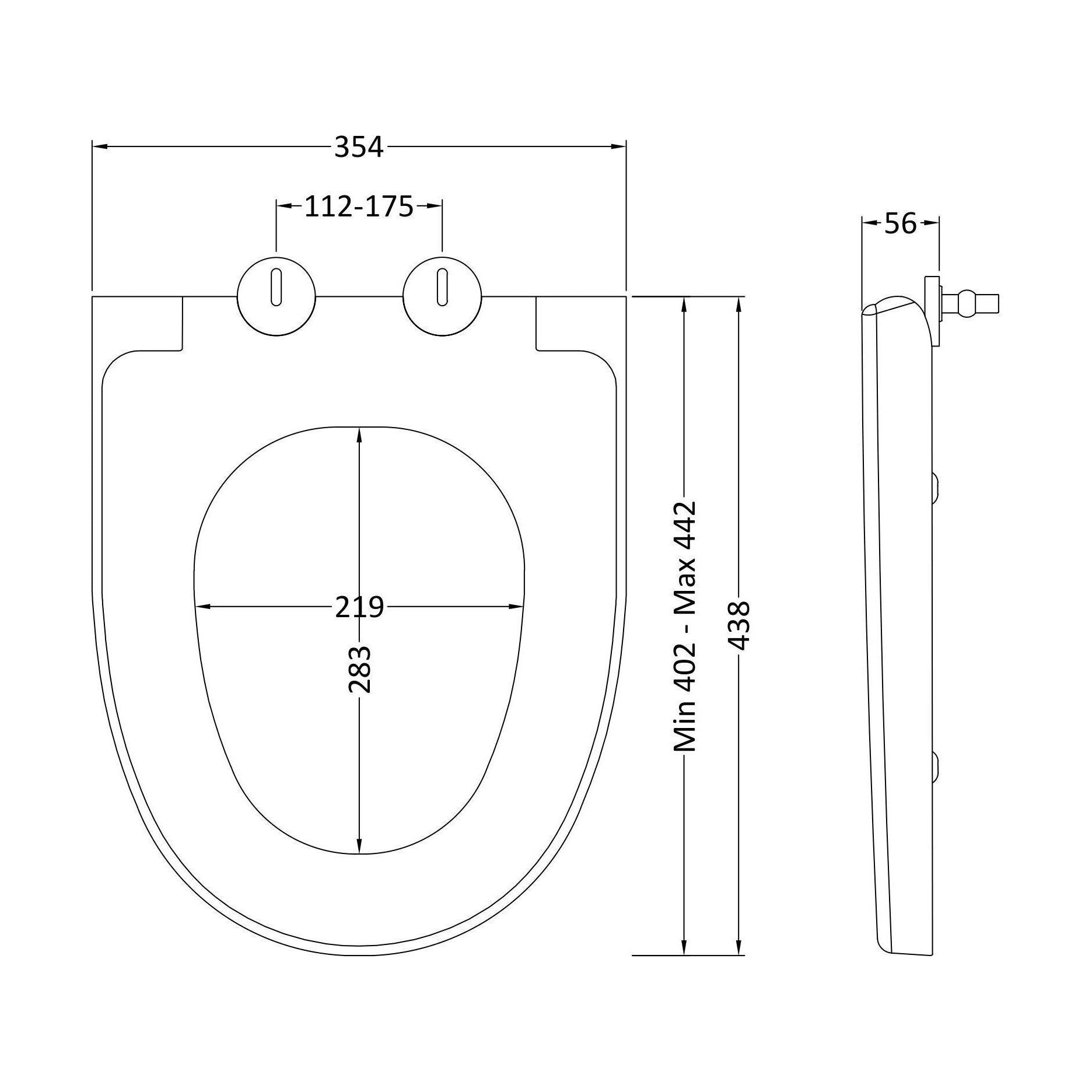 [BCMI699] Soft Close Seat - Technical Drawing
