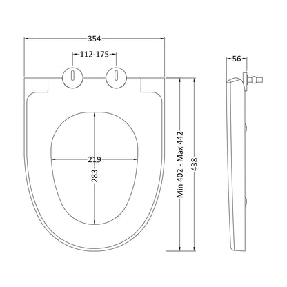 [BCMI699] Soft Close Seat - Technical Drawing