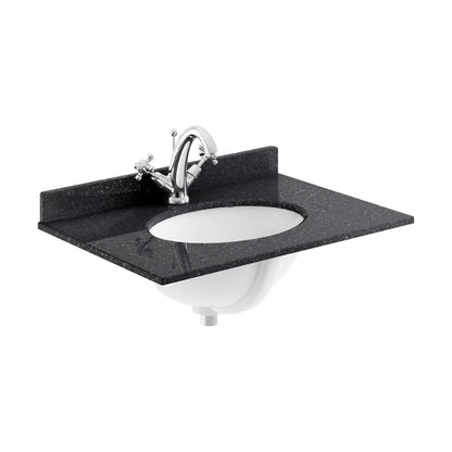 [BCMT221] 600 Single Bowl Marble Top 1TH - Cutout
