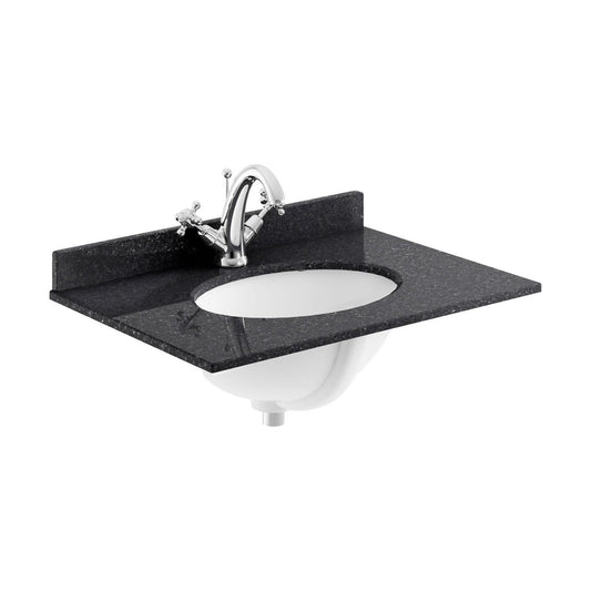 [BCMT221] 600 Single Bowl Marble Top 1TH - Cutout