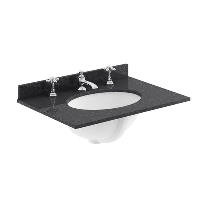 [BCMT224] 600 Single Bowl Marble Top 3TH - Cutout