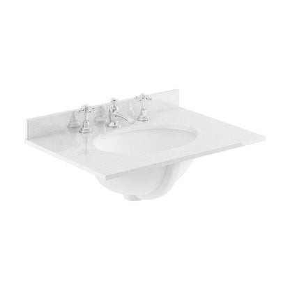 [BCMT225] 600 Single Bowl Marble Top 3TH - Cutout