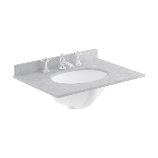 [BCMT226] 600 Single Bowl Marble Top 3TH - Cutout