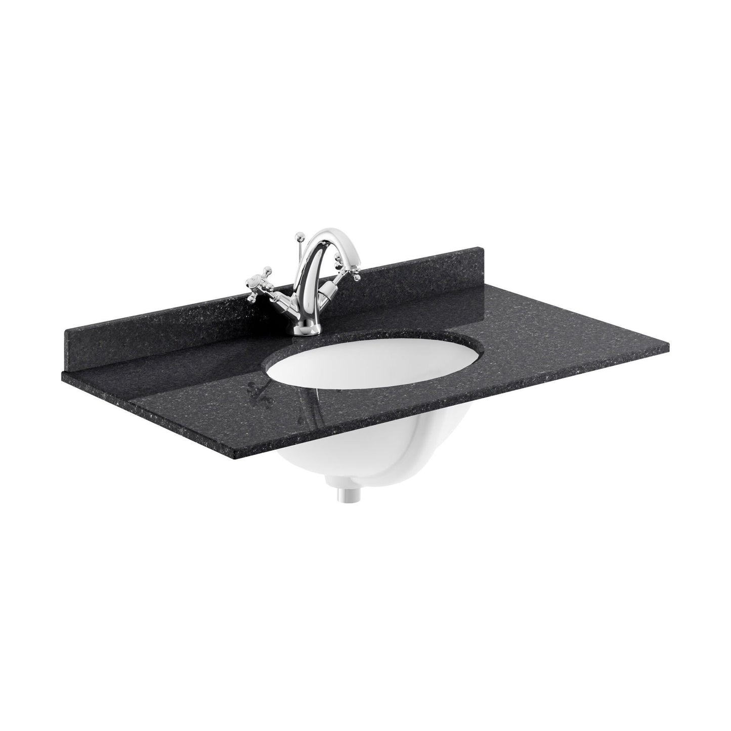 [BCMT227] 800 Single Bowl Marble Top 1TH - Cutout