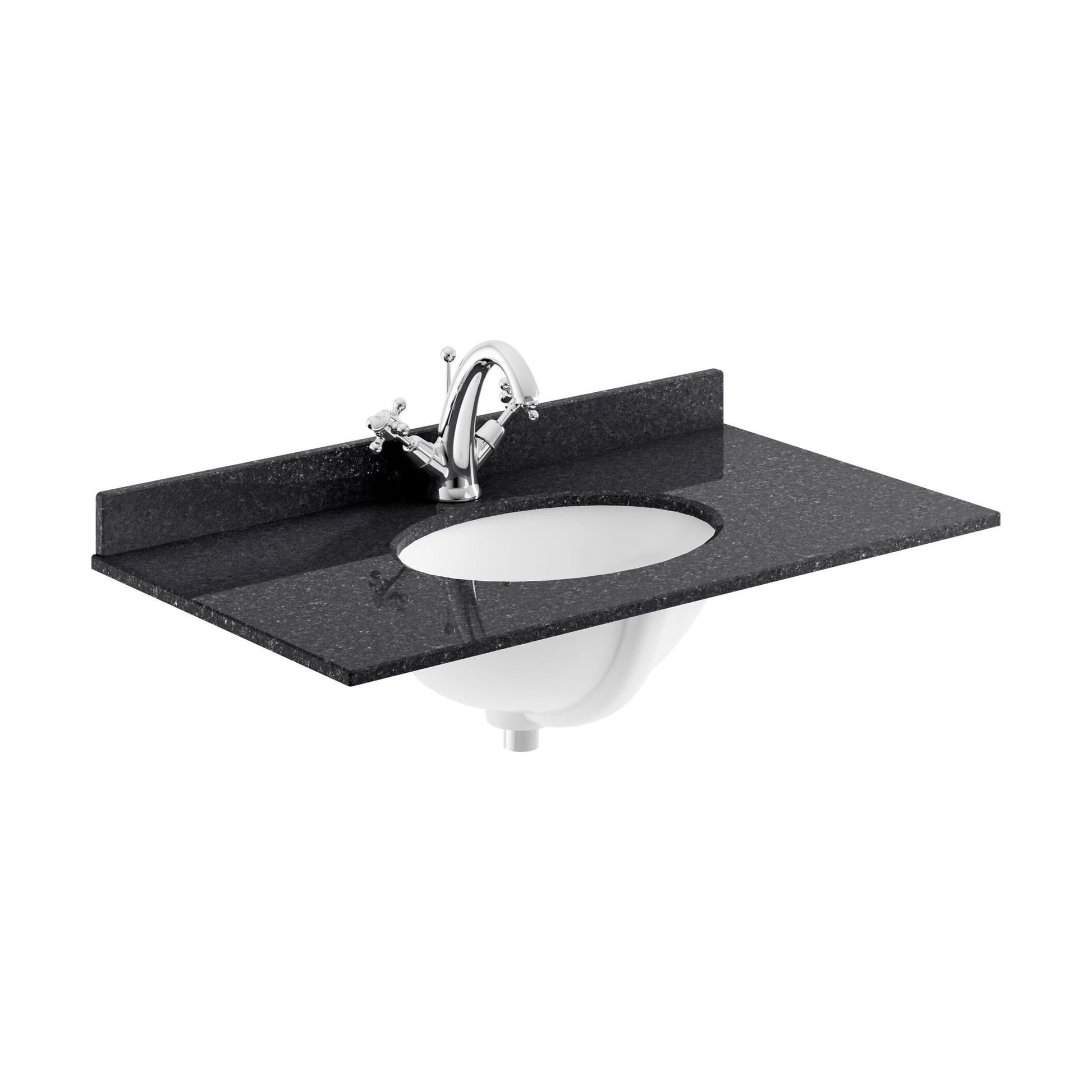[BCMT227] 800 Single Bowl Marble Top 1TH - Cutout