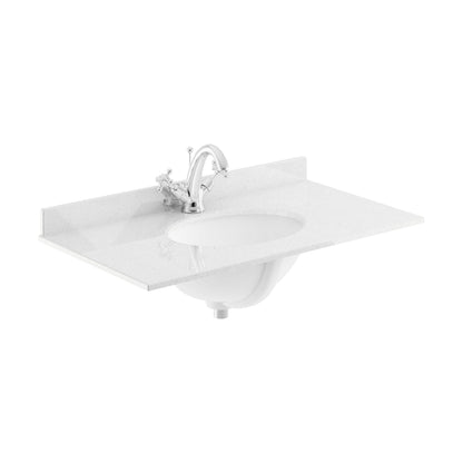 [BCMT228] 800 Single Bowl Marble Top 1TH - Cutout