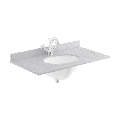 [BCMT229] 800 Single Bowl Marble Top 1TH - Cutout