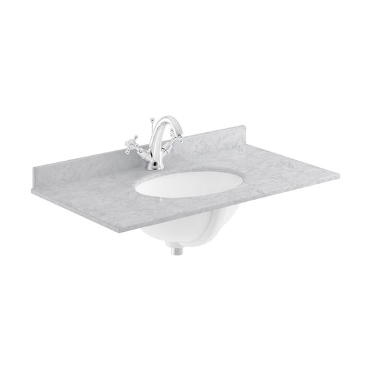 [BCMT229] 800 Single Bowl Marble Top 1TH - Cutout