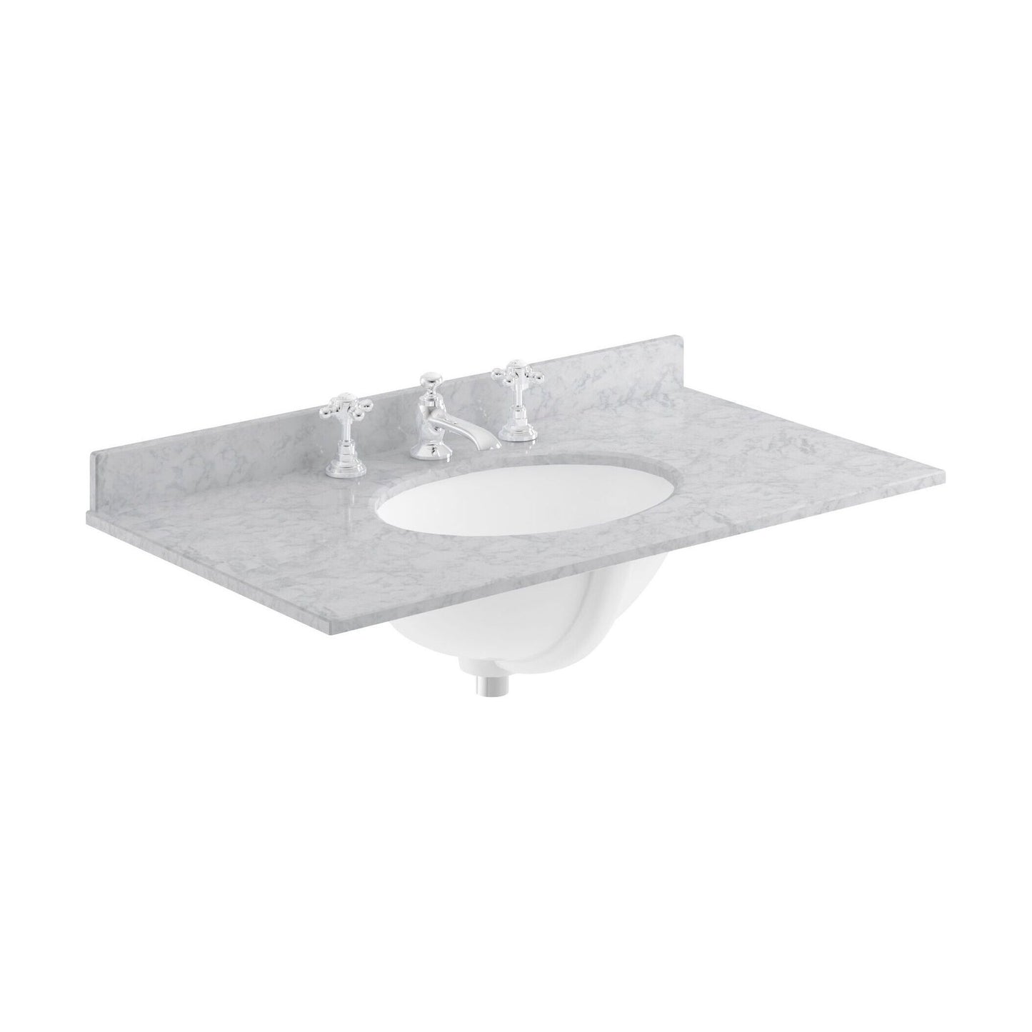 [BCMT232] 800 Single Bowl Marble Top 3TH - Cutout