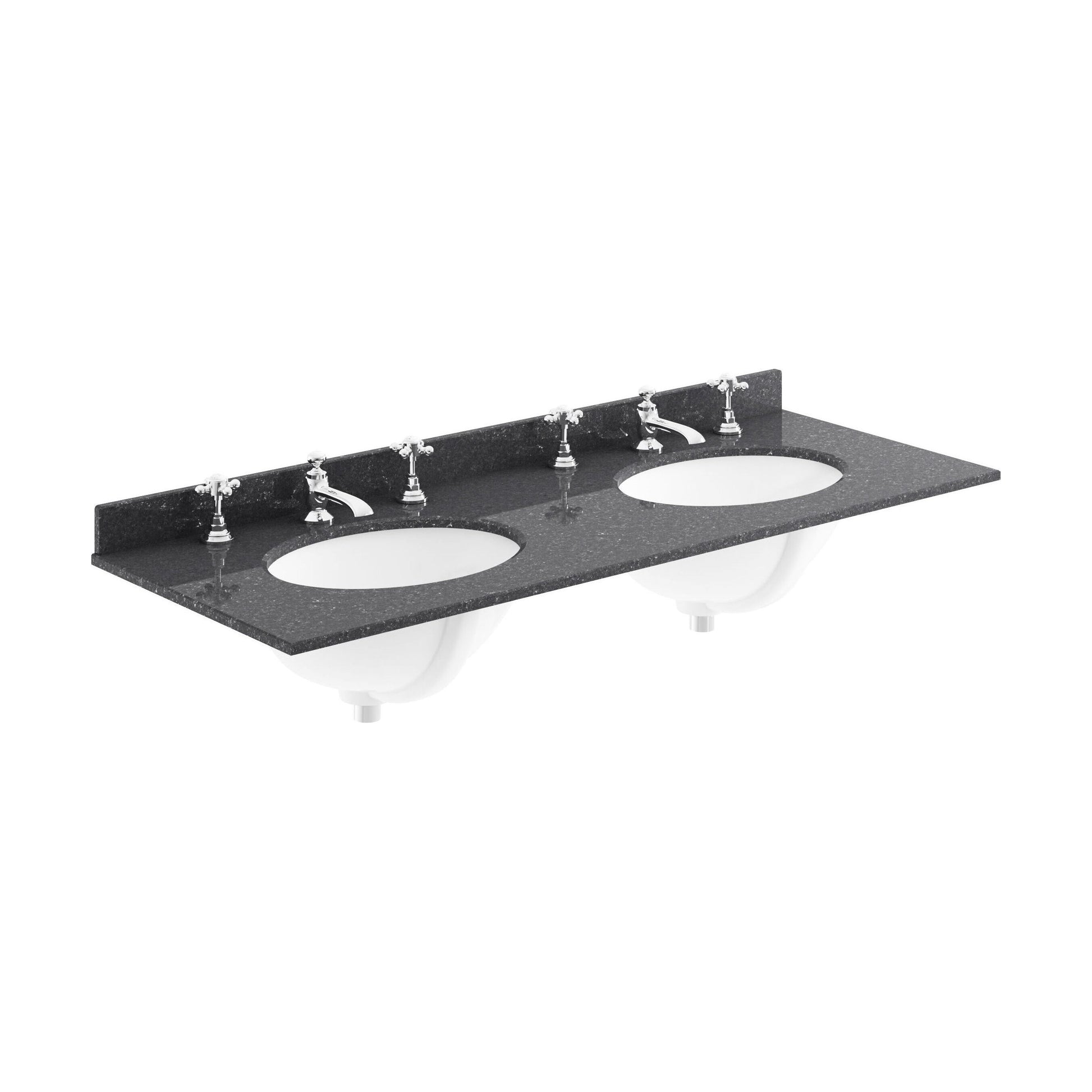 [BCMT236] 1200 Double Bowl Marble Top 3TH - Cutout