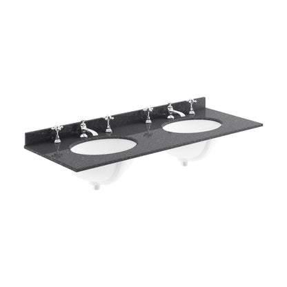 [BCMT236] 1200 Double Bowl Marble Top 3TH - Cutout