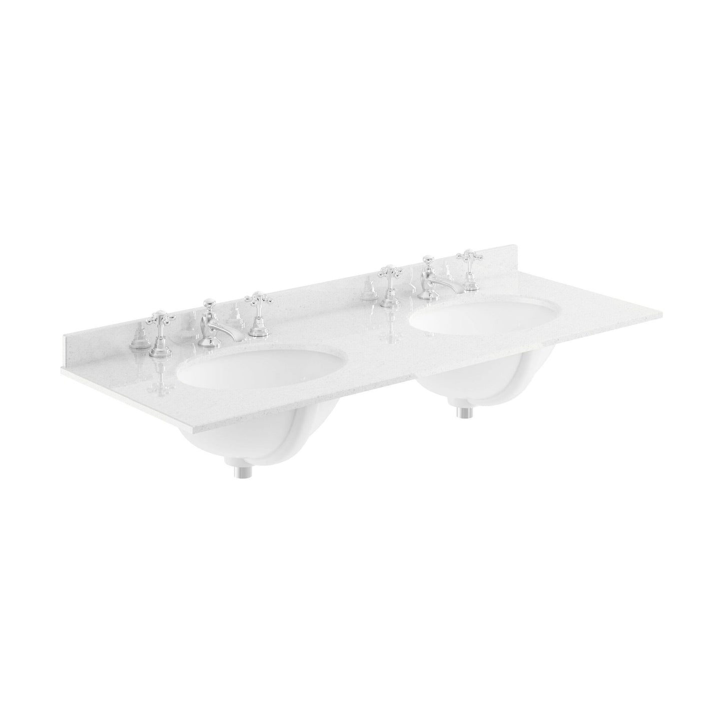 [BCMT237] 1200 Double Bowl Marble Top 3TH - Cutout