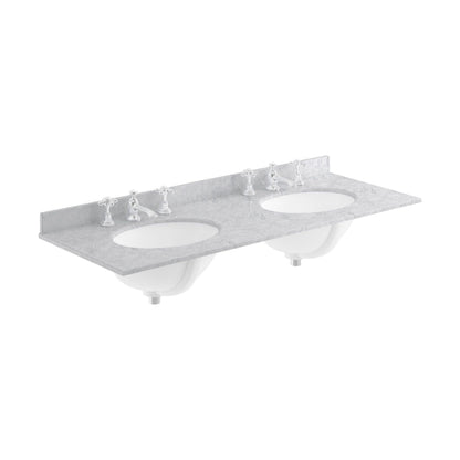 [BCMT238] 1200 Double Bowl Marble Top 3TH - Cutout