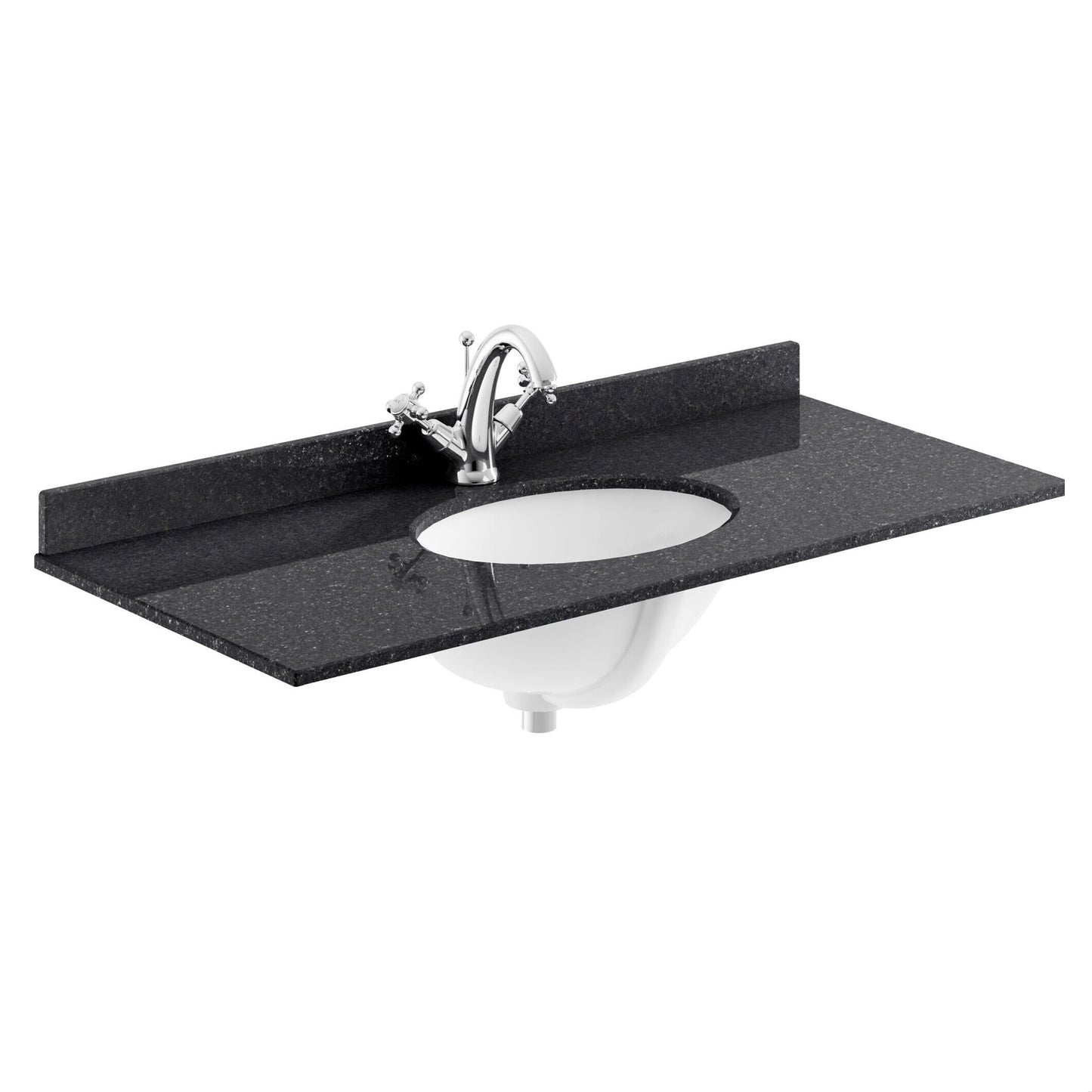 [BCMT245] 1000 Rectangle Marble Top/Basin 1TH - Cutout