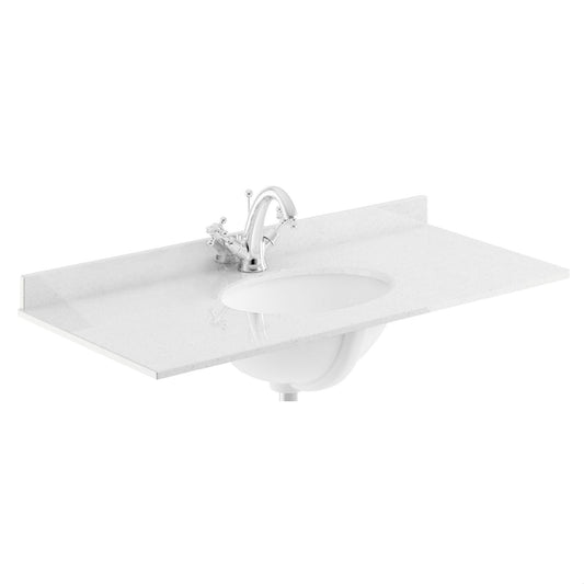 [BCMT246] 1000 Rectangle Marble Top/Basin 1TH - Cutout